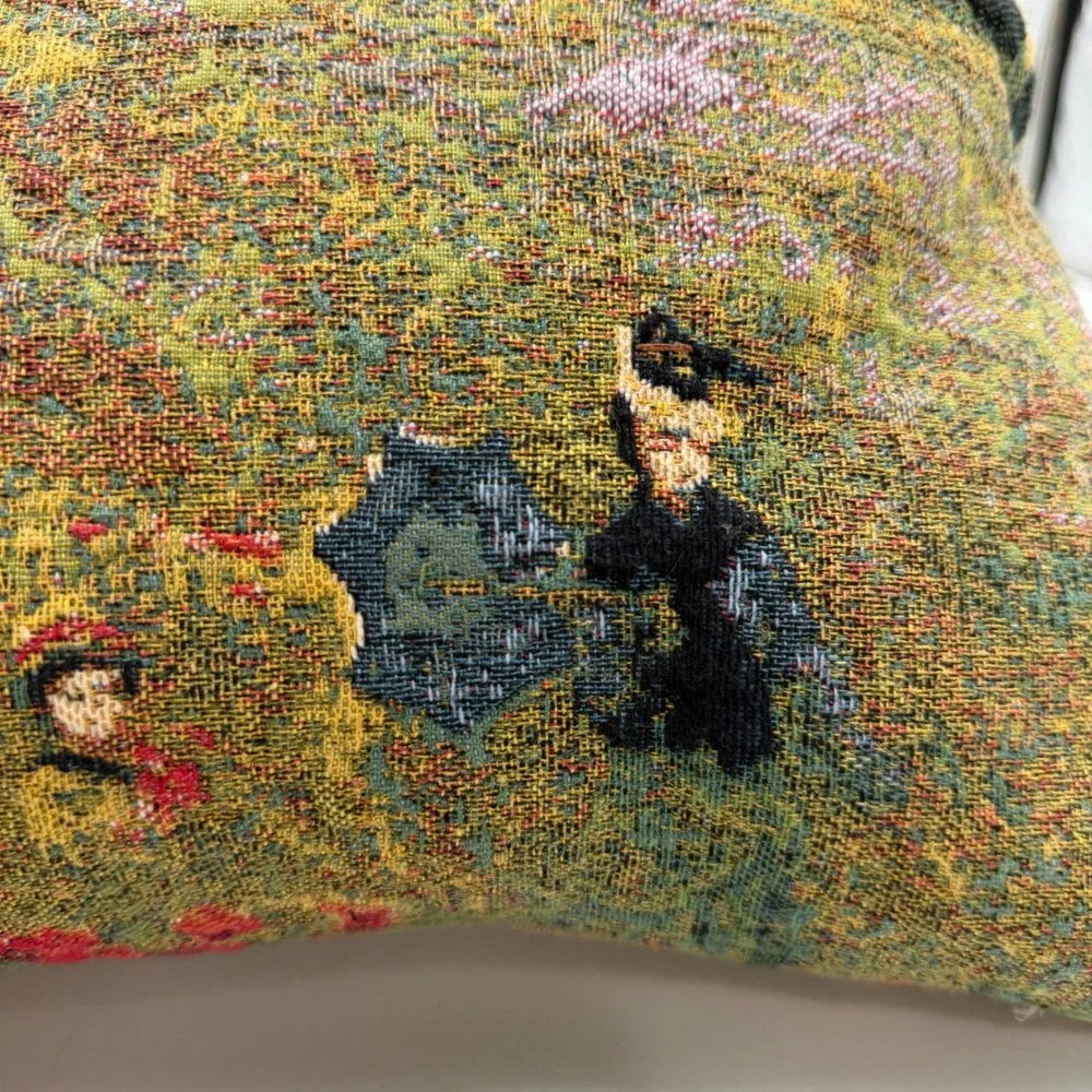 Metrax-Craye Monet Coquelicots Tapestry Pillow Cover 18x18 Made in Belgium
